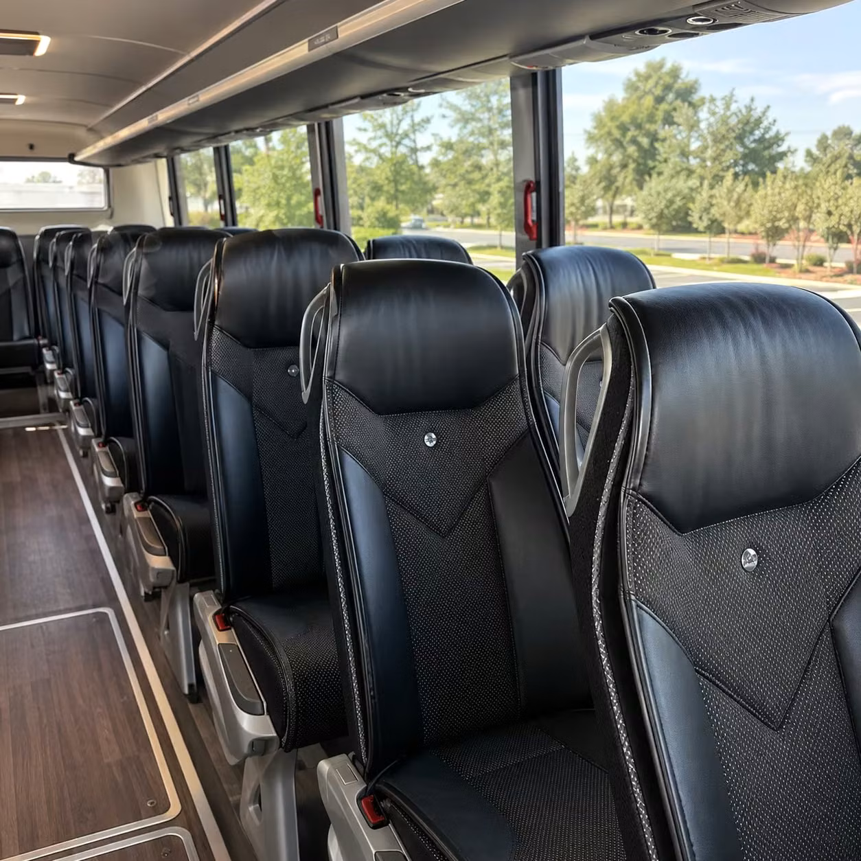 56 passenger charter bus inside